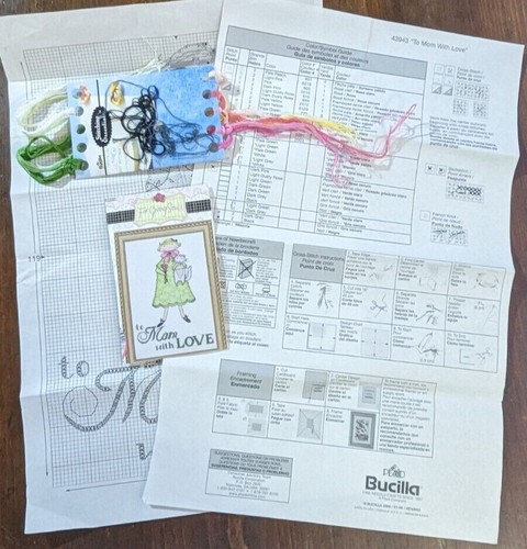 Bucilla 'To Mom With Love' Cross Stitch Pattern w/Some Threads ONLY #43943 - Picture 4 of 6