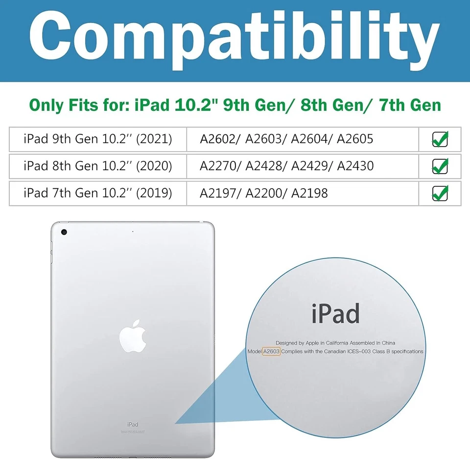 2x 9H Hartglas für iPad 10.2 (2021/2020/2019) Schutzglas (9. 8. 7Gen) Full-Cover - Bild 2 von 4