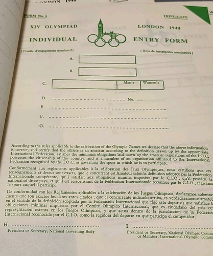 11 1948 Olympics Official Entry Forms Nation Team Individual In Triplicate Rare - Picture 15 of 15