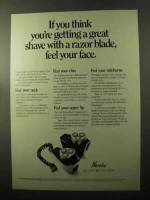 1970 Norelco Tripleheader Shaver Ad - Feel Your Face