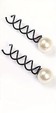 2-Piece Faux Pearl Spiral Twist Hair Pins DIY Updo Hair Styling Accessory
