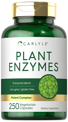 Plant Enzymes | 250 Capsules | Enzyme Blend | Non-GMO, Vegetarian | by Carlyle