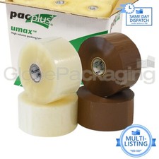 PACPLUS UMAX BROWN & CLEAR X-LENGTH PARCEL PACKING TAPE 48mm x 150M