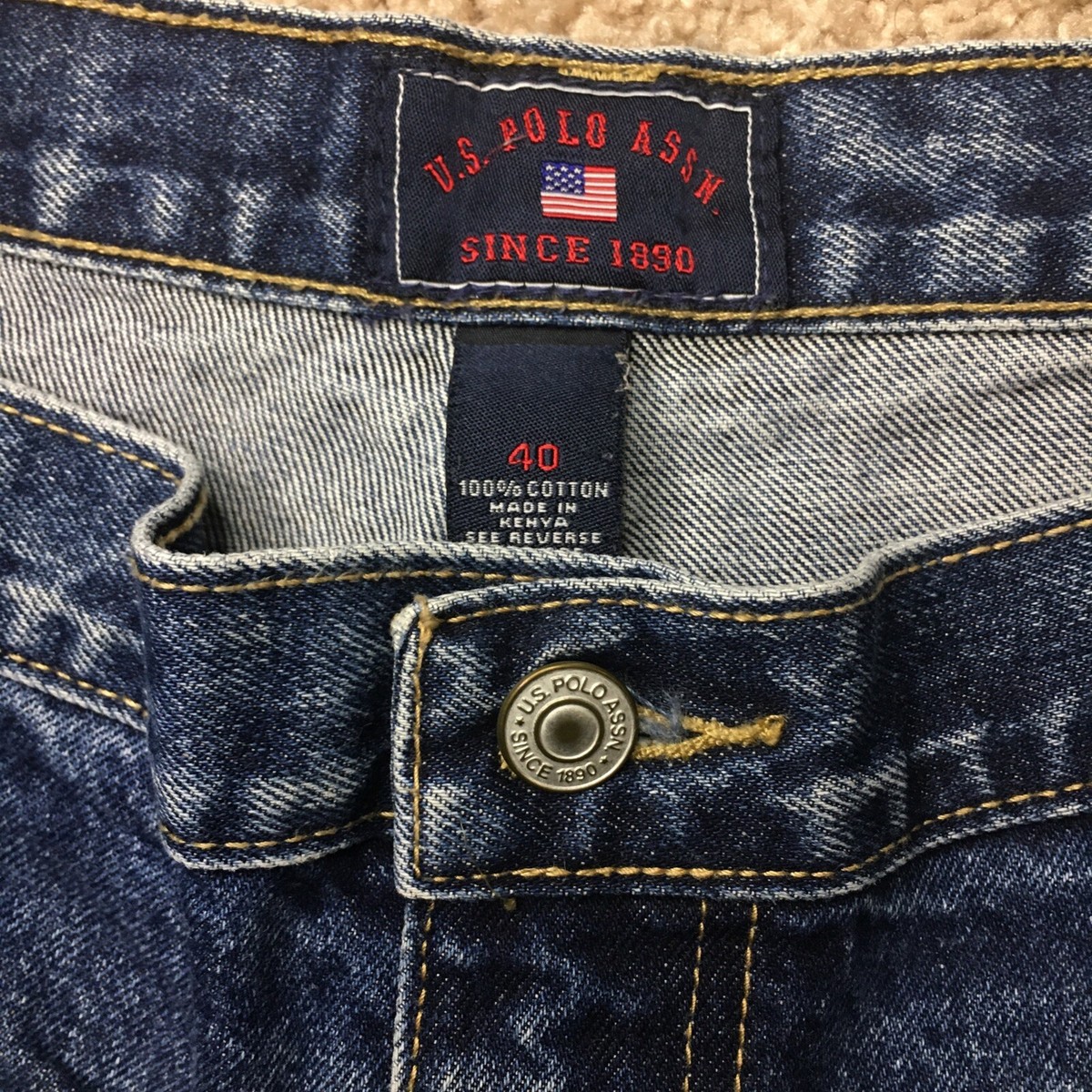 US Polo Assn. Jean Denim Carpenter Shorts Mens 41 X 13 Relaxed