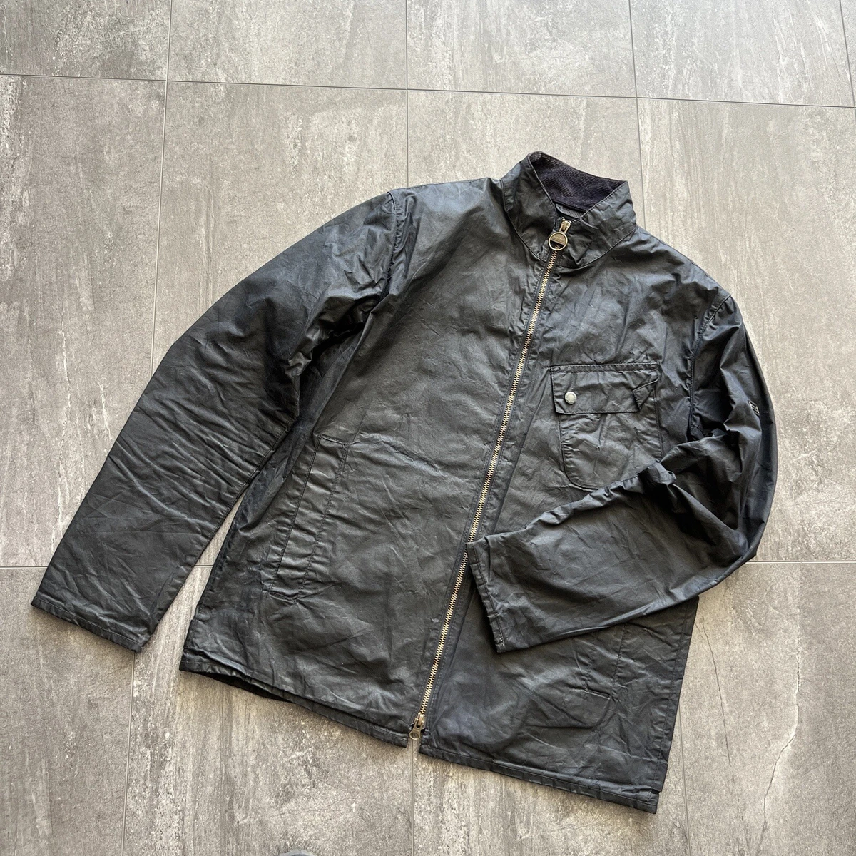 Men s BARBOUR INTERNATIONAL ASPECT Dry Wax Bomber Jacket Size S