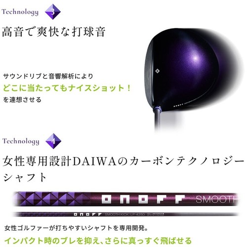 for LADIES GLOBERIDE DAIWA Golf Japan 2025 ONOFF DRIVER LADY SMOOTH KICK LP-425D - Picture 12 of 15