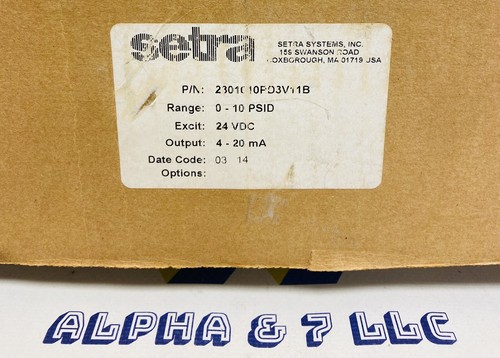 Setra Pressure Wet-Wet Differential Transmitter 2301010PD3V11B - Picture 4 of 5