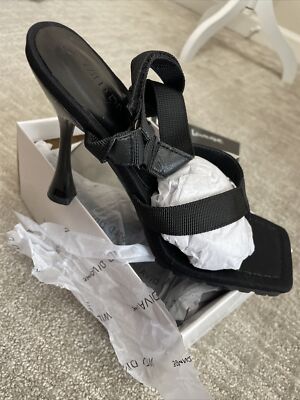 Wild Diva Slip On Heels Sz 6.5 Black Shoe NWT Sandal Stiletto Lounge Slipper
