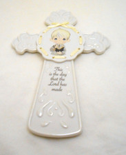 Precious Moments Boys Religious Cross Wall Hanging Or Stand Up 153403
