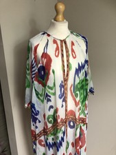 ZARA long semi sheer floral printed chiffon oversized holiday kaftan dress