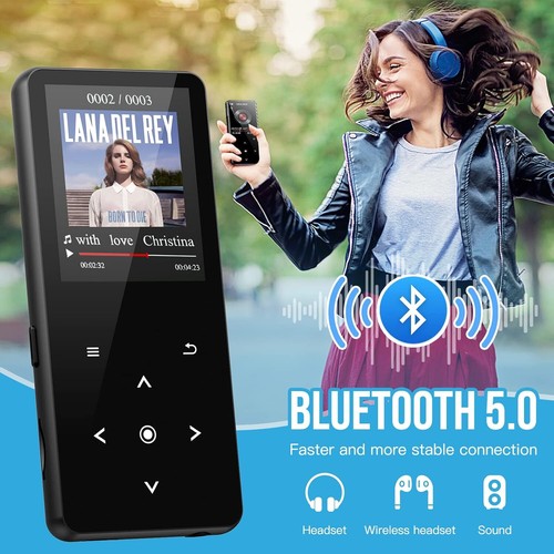 32GB Lettore MP3 Bluetooth 5.0, Lettore Musicale Suono Hi-Fi Altoparlante HD Int - Foto 4 di 7