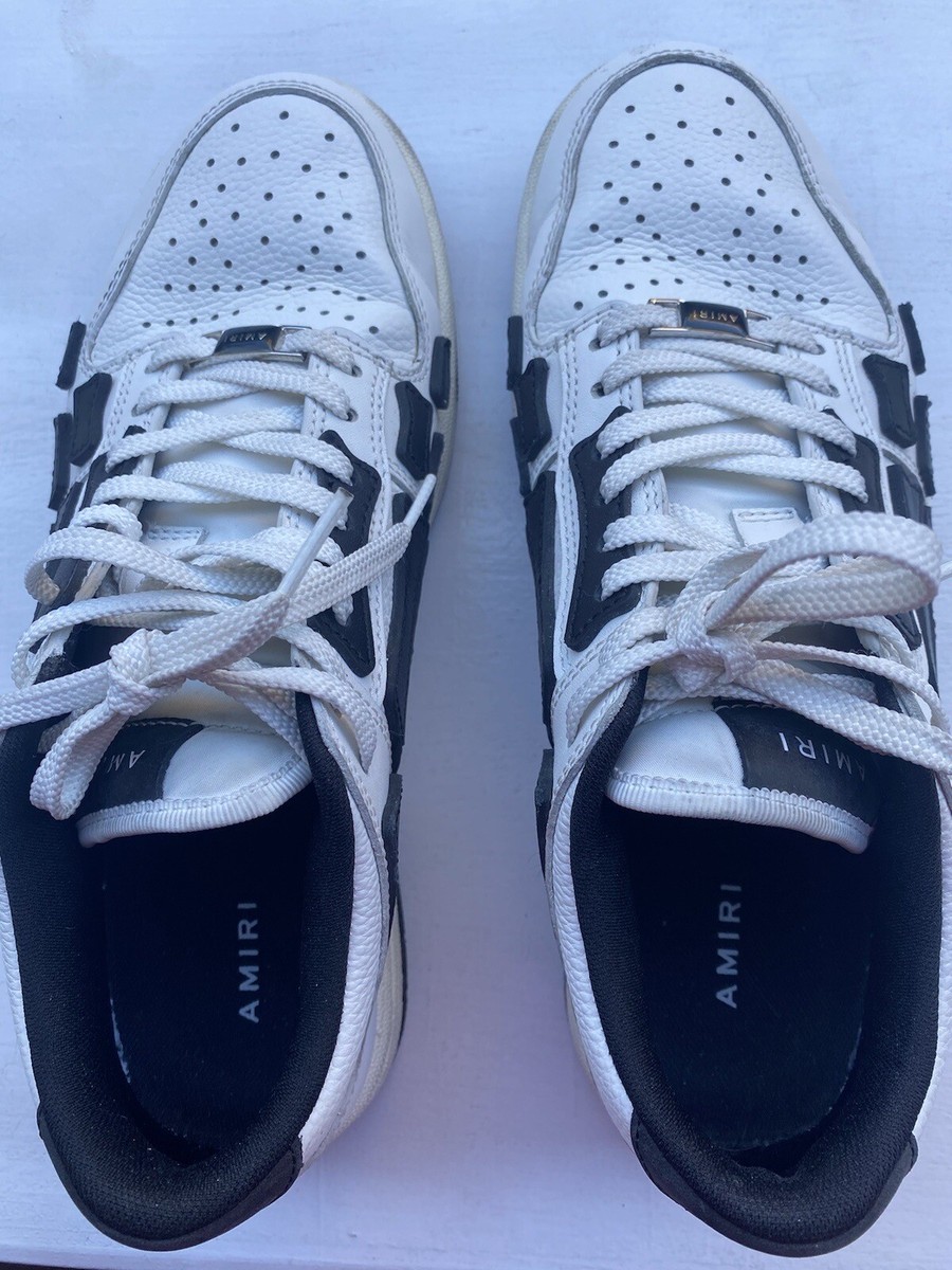Women's Amiri Skeleton Low Top Lace Up Leather Black White