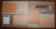 Army scrapbook pages 2 each 12 x 12 Handmade photo ready Military pages