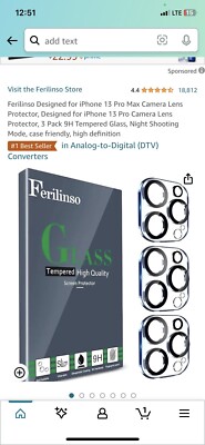 Ferilinso iPhone 13 Camera Protector