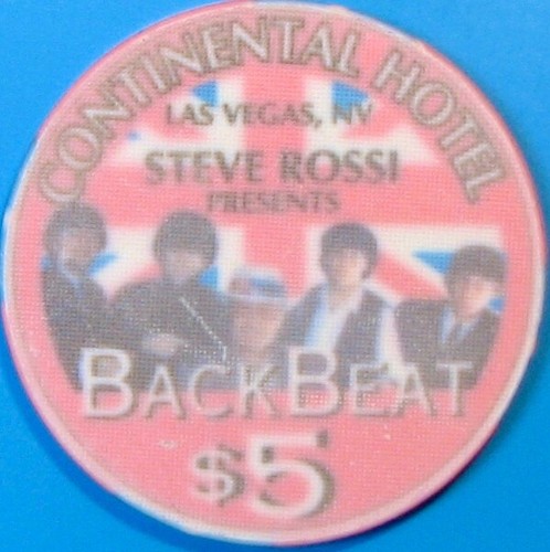 $5 Casino Chip. Continental, Las Vegas, NV. Back Beat. T87.