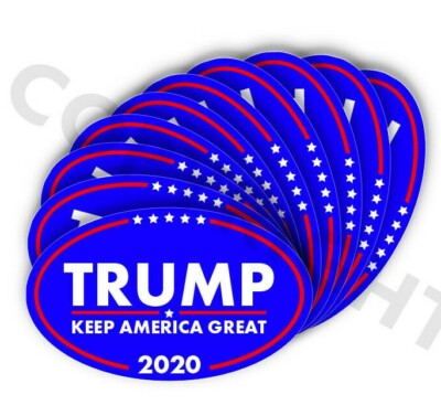TRUMP 2020 Keep  American Great Bumper Stickers Oval Decals Blue 3.5'' 10 pack