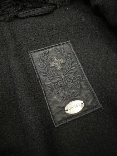STRELLSON SWISS CROSS Revolution Belted Jacket 2 in 1 Black Wool Lining - Picture 4 of 18