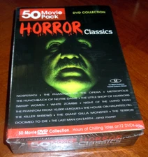 HORROR CLASSICS - 50 Movie Pack (DVD, 2005, 12-Disc Set)  NEW, SEALED PACKAGE