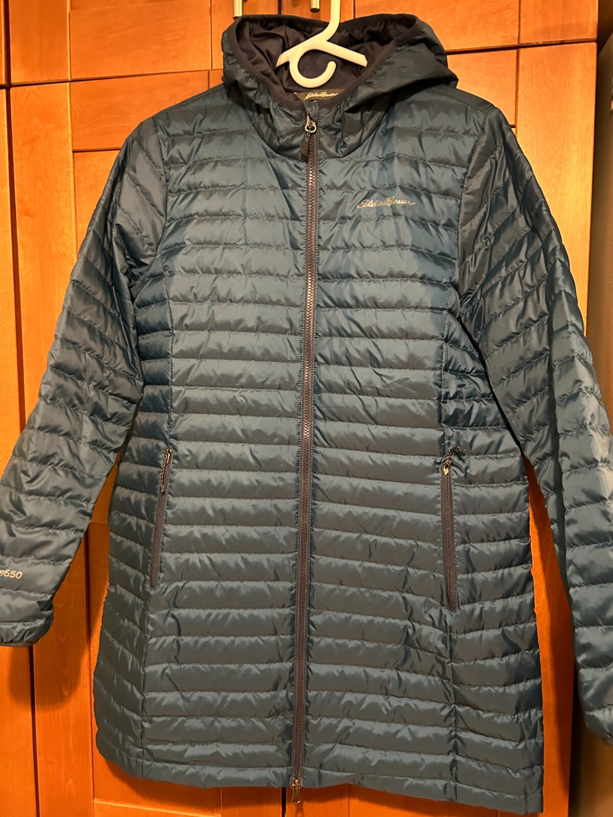 Eddie Bauer Women's Microlight Down Hooded Parka Sz Xs Peacock eBay