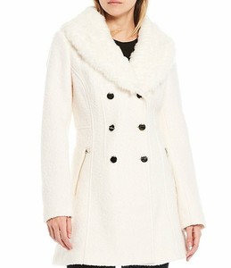 guess faux fur skirted coat