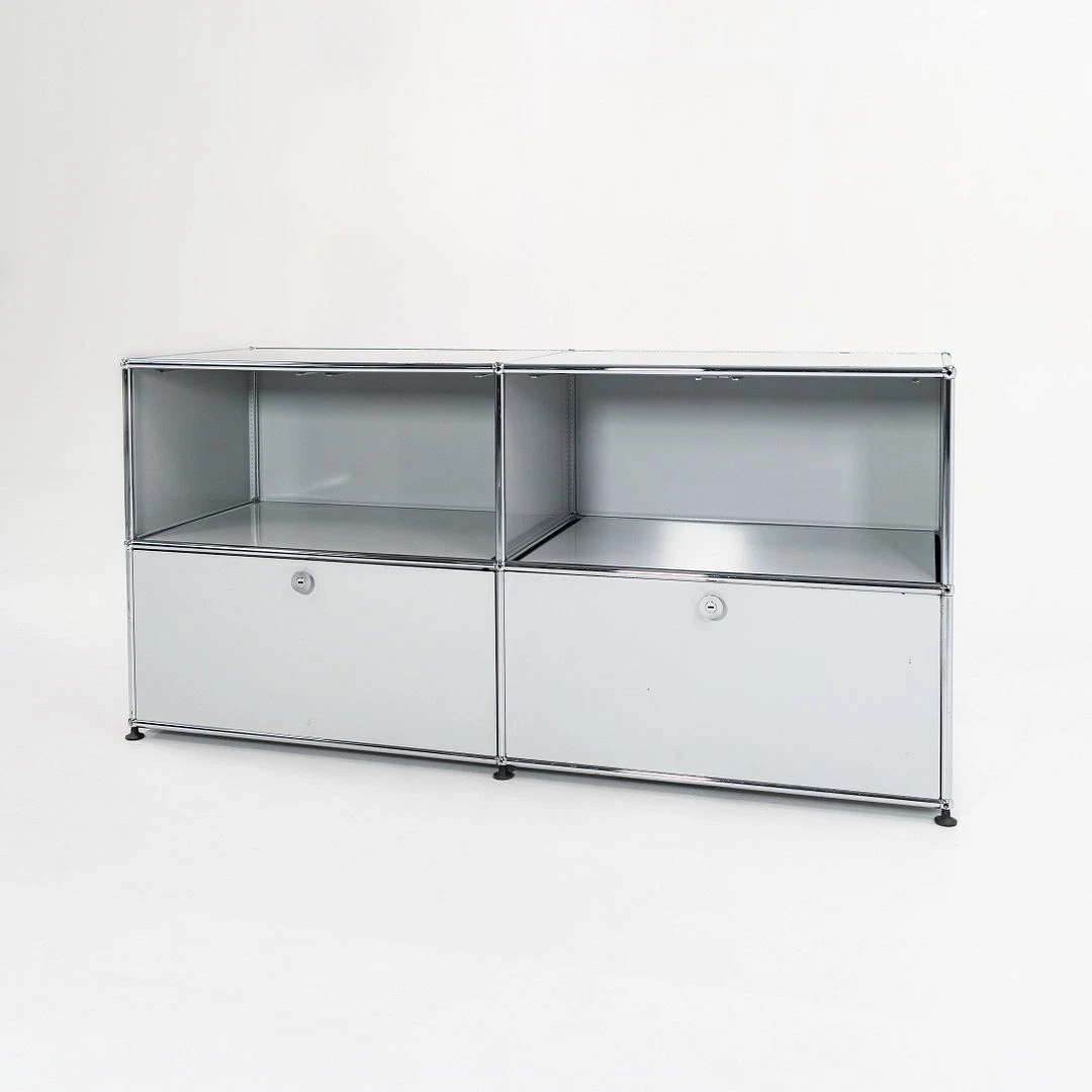 C. 2000 USM Haller White Credenza with Two Pull Out Drawers 20 D x 60 L x 29 H