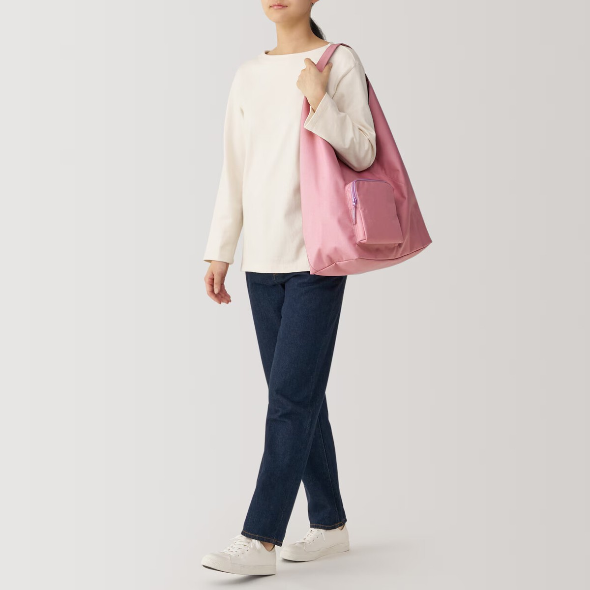 MUJI Water Repellent One Shoulder Bag with Exterior Pocket