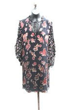 Alice + Olivia Women Multi Color Whimsy Paisley Print 3/4 Sleeve Shift Dress SM
