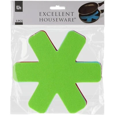 EH 5 X Felt Pad Pot Pan Protector 17cm Non-Stick Cookware Home Anti Scratch Utensil