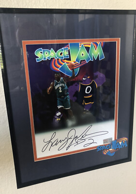 Larry Johnson Signed 8x10 Photo Space Jam Bupkus Monstar Charlotte