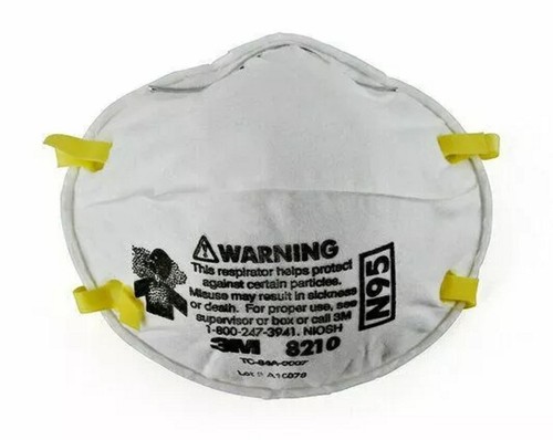 1- Box Of 20 3M 8210 N95 Disposable Protective Particulate Respirator Dust Mask - Picture 3 of 12