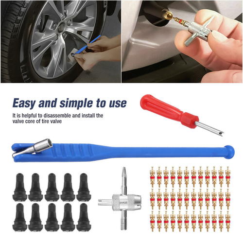 43pcs Valve Stem Installation Remover Repair Tool Puller Car Tire Plug Core - Picture 3 of 12
