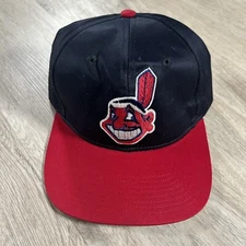 Vintage Cleveland Indians Hat Snapback MLB Baseball Twins Blue Red Cap