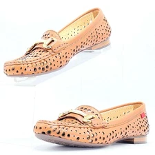 Marc Joseph NY Grand St Perforated Brown Leather Driving Loafer Mocassin /US 6.5
