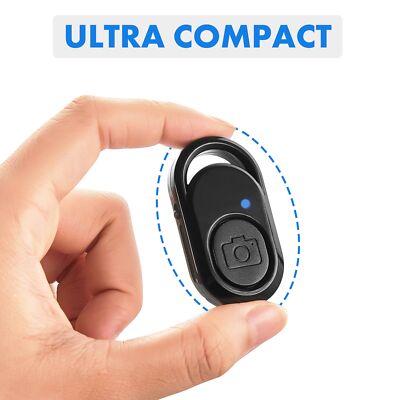 Bluetooth Phone Camera Remote, Wireless Shutter+Strap, Selfies and Photo Clicker
