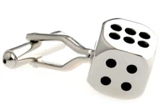Dice Die Craps Gambling Pair Cufflinks in a Presentation Gift Box & Polishing...