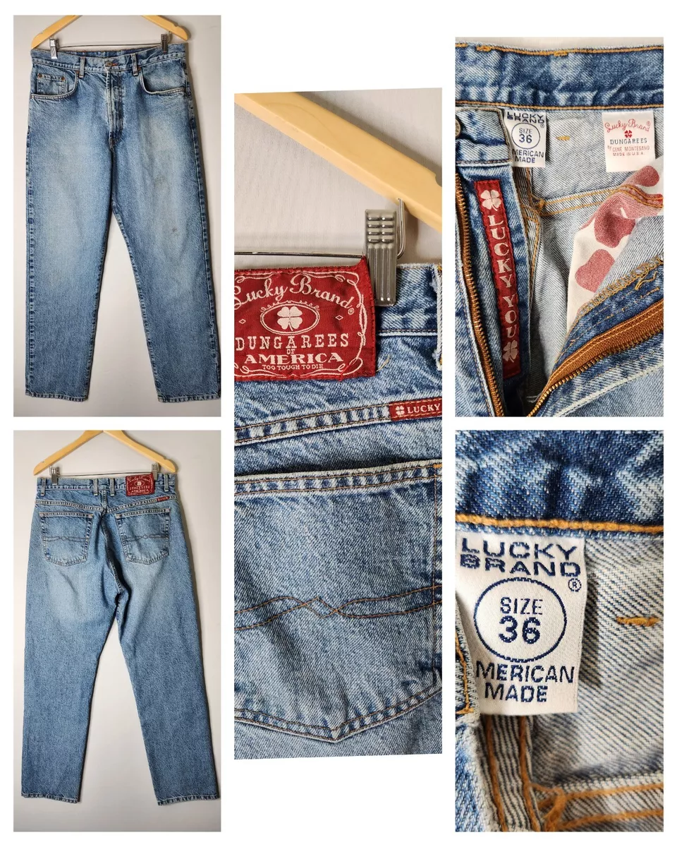 Vintage USA 90s Lucky Brand Jeans Mens 36x30 Stonewash 100% Cotton Denim  Pants