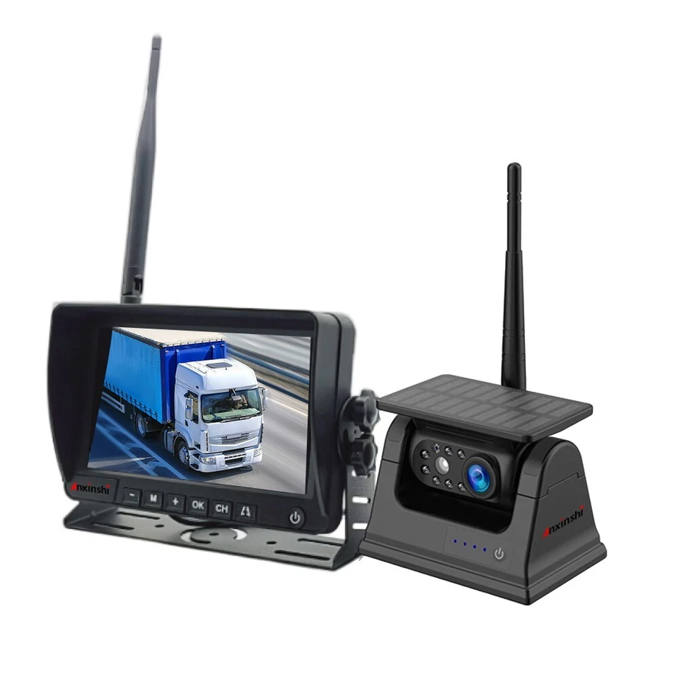 7" Wireless Monitor DVR Solar Backup Camera Rechargeable Magnetic portable Cam - Image 2 of 4