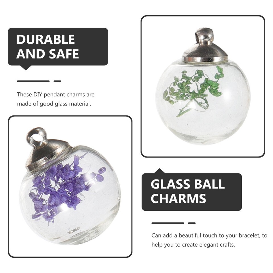 20 Pcs Dried Flower Ball Decor Glass Pendant Decorative Flowers eBay