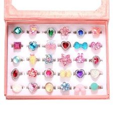 Little Girl Jewel Rings in , Adjustable, No duplication, Girl Pretend Play an...