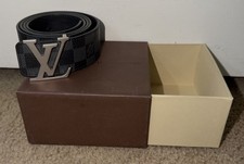 Damier Reversible Louis Vuitton Men's Leather Belt M0107 Free-Ship Authentic