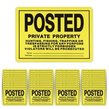 40Pcs Posted No Trespassing Signs, No Hunting Reflective aluminum metal poste...