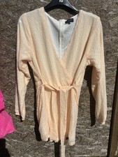 In The Style Women’s Beige Sequin Belted V-Neck Long Sleeve Playsuit 18