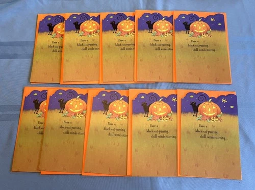 10 Identical Brand New Hallmark Expressions Halloween Greeting Cards w Envelopes