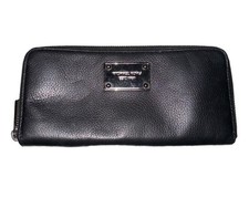 Michael Kors Zip Black Leather Clutch Wallet