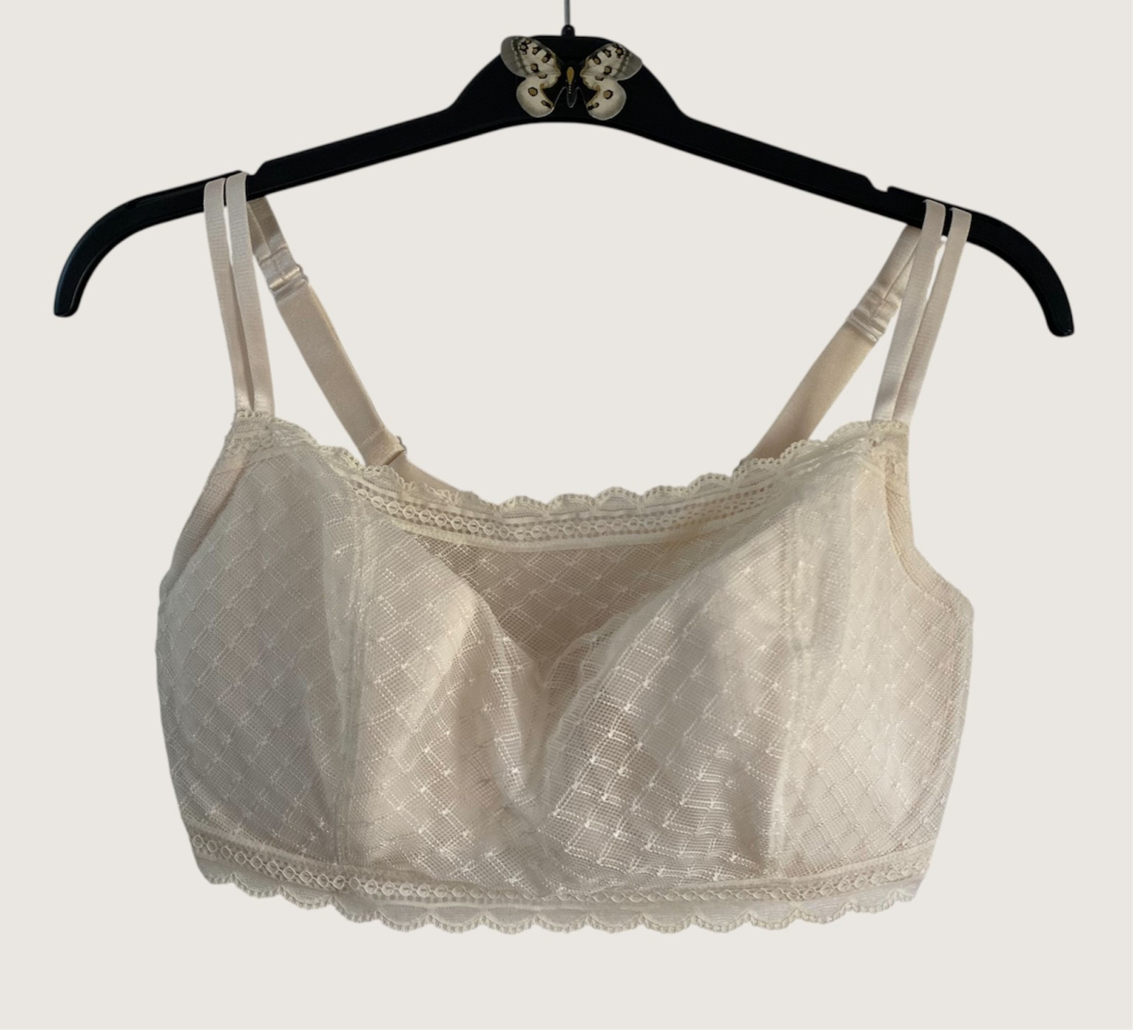 Cacique Bralette Size 38DDD Ivory Lace-image