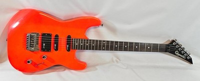 Vintage 1989 Charvette Charvel Modell 170 E-Gitarre Neon Orange HSS Japan