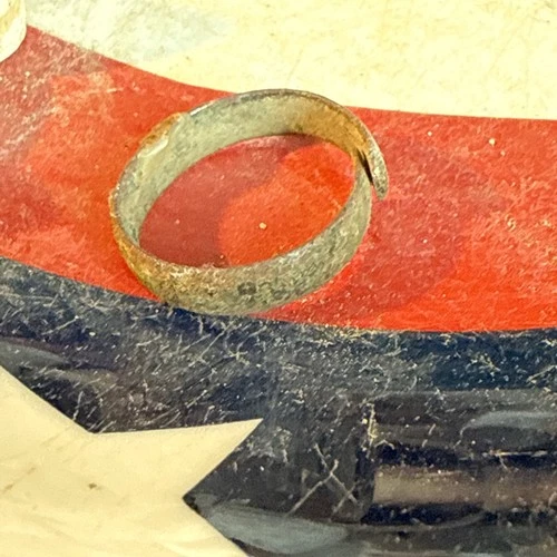 Dug Civil War 💥 🇺🇸 💣 Brass Soldiers Wedding Band Ring PH