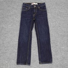 Levis 505 Jeans Boys 10 Slim Blue Straight Leg Denim Youth Cotton 23x25