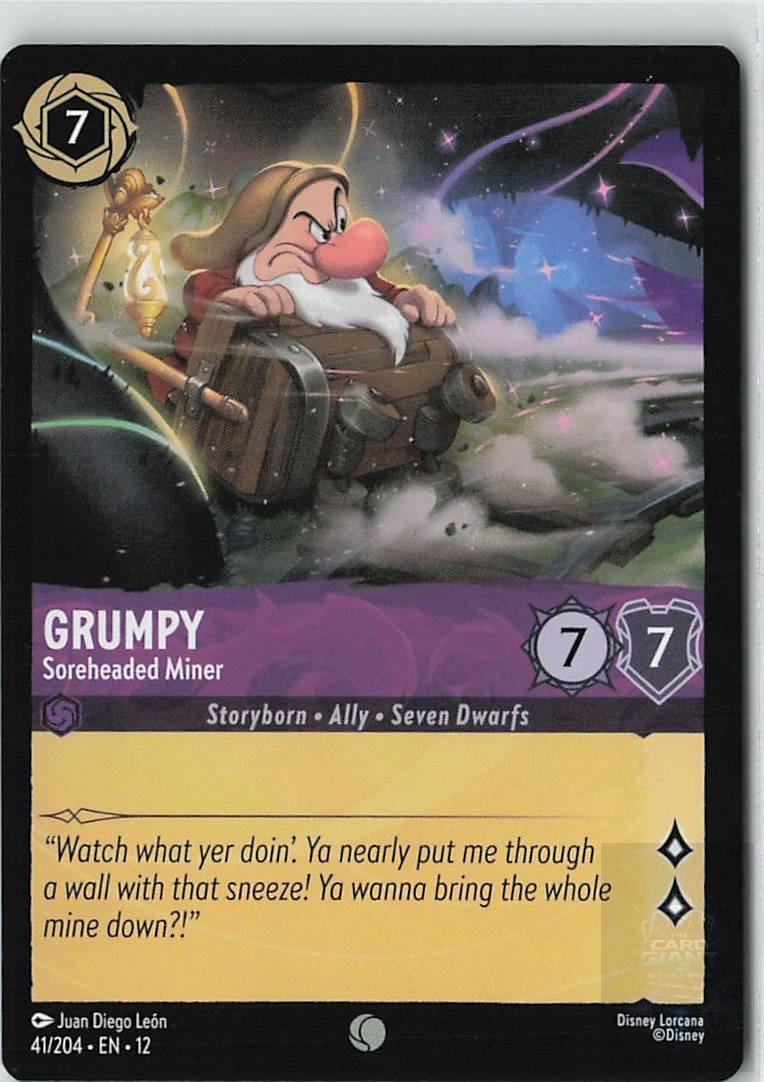 GRUMPY - SOREHEADED MINER (FOIL) 41/204 Wilds Unknown LORCANA COLD FOIL