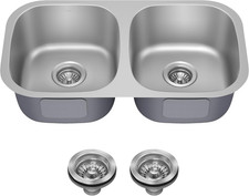 Premier 32-Inch Undermount 50/50 Double Bowl 18-Gauge Stainless Steel Kitchen Si